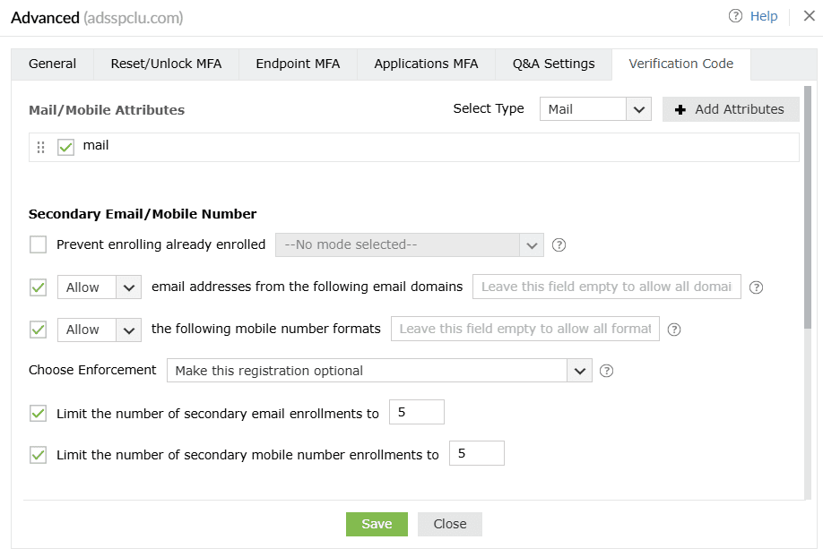 VC Advanced setting